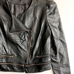 Sweet Rain vegan leather moto zipper jacket